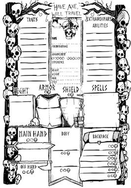 OSR RPG character sheet